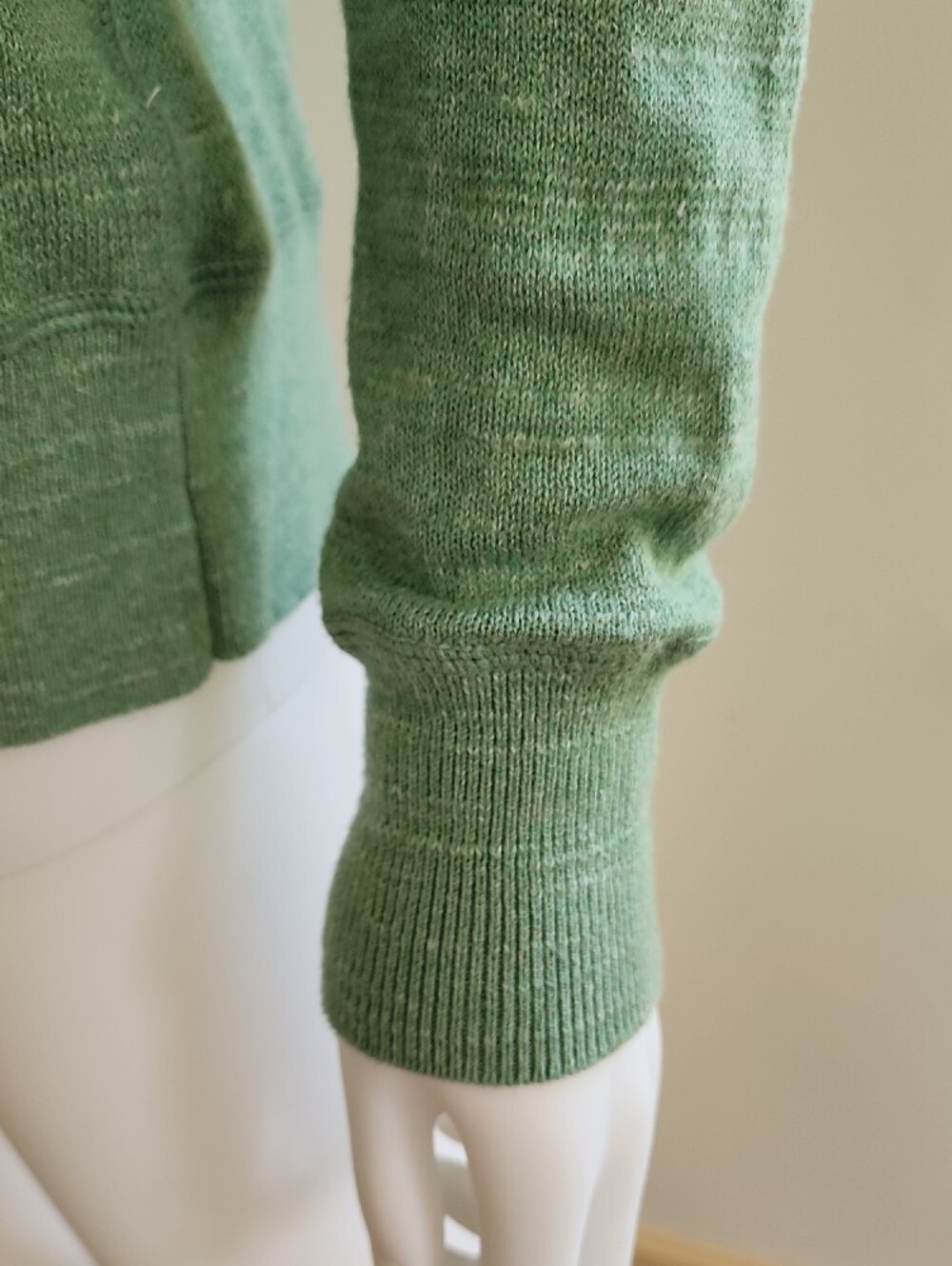 L.L. Bean Organic Cotton Slub Crewneck Sweater Lightweight Sweatshirt Green - Picture 8 of 9
